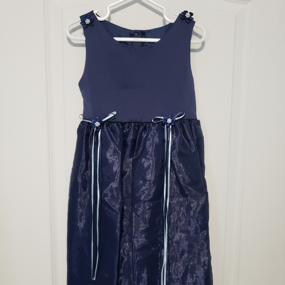 Size 4 Navy Flower Girl Dress - Picture 2 of 4